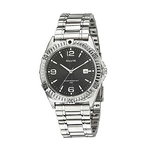 Accurist Men's Black Dial Stainless Steel Bracelet Watch