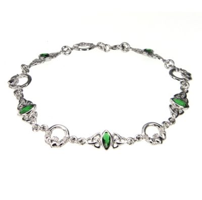 cailin Sterling Silver and Green Cubic Zirconia