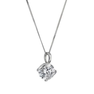 9ct white gold 6mm made with Swarovski Zirconia pendant - Product number 9974644
