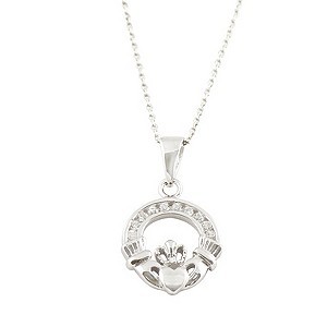 Cailin Sterling Silver & Cubic Zirconia Claddagh Pendant