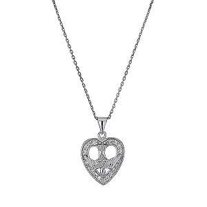 H Samuel Cailin Sterling Silver and Cubic Zirconia Heart