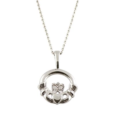 Sterling Silver Claddagh Pendant Necklace
