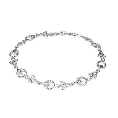 cailin Sterling Silver Trinity Claddagh Bracelet