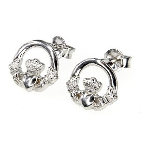 cailin Sterling Silver Claddagh Stud Earrings