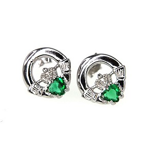 Cailin Sterling Silver & Cubic Zirconia Claddagh Earrings