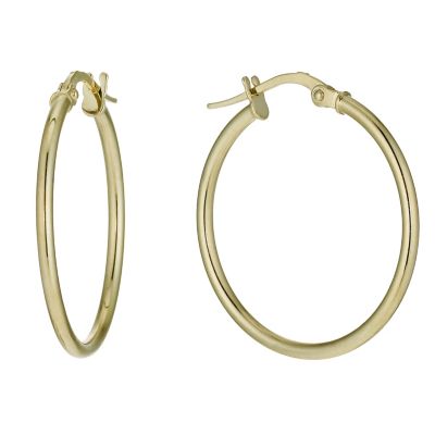 9ct yellow gold thin round 20mm creole hoop earrings - Product number 9974938