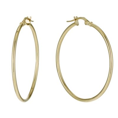 9ct yellow gold thin round 30mm creole hoop earrings - Product number 9974954