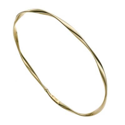 9ct yellow gold thin twist bangle - Product number 9975241