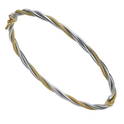 9ct two tone double thin twist bangle - Product number 9975268