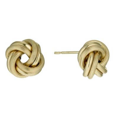 9ct yellow gold knot stud earrings - Product number 9975942
