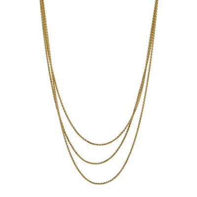 9ct yellow gold three row necklace - Product number 9976078