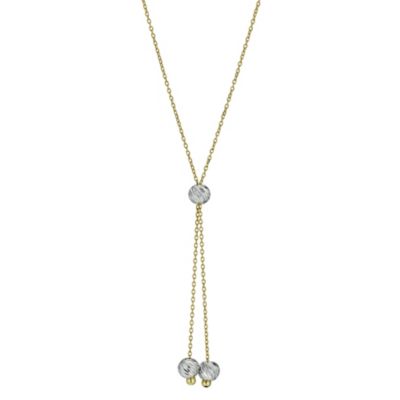 9ct two tone diamond cut Y chain necklace - Product number 9976116
