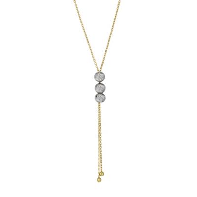 9ct two tone diamond cut Y chain necklace - Product number 9976132