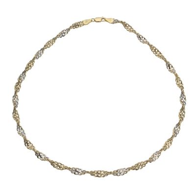 9ct yellow gold two colour twist necklace Ernest Jones