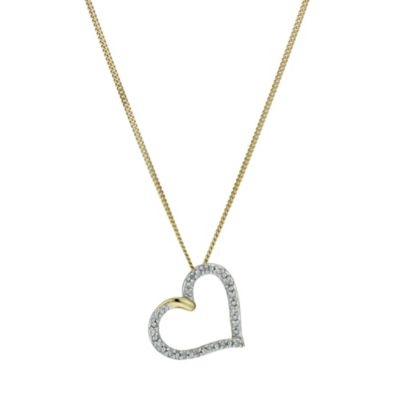 9ct yellow gold diamond pendant - Product number 9978585