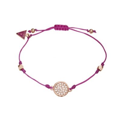 Guess Rose Gold-Plated Crystal Mini Disc Bracelet