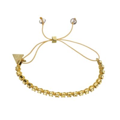 Guess Gold-Plated Rhinestone Cord Bracelet