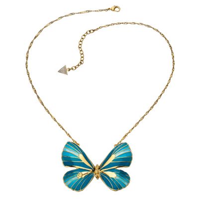 Guess Gold-Plated Enamel Butterfly Necklace - Product number 9979069