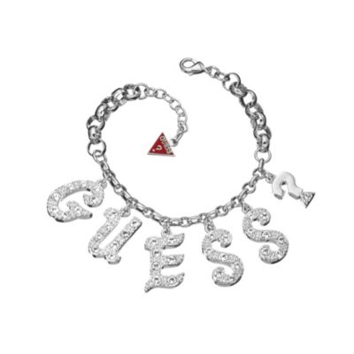 Guess Silver-Plated Crystal Logo Bracelet - Product number 9979077