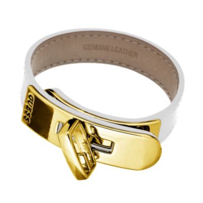 Guess Gold-Plated White Leather Bracelet - Product number 9980296