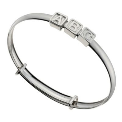 Childrens Sterling Silver ABC Expander Bangle