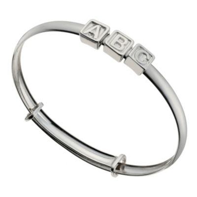 Little Princess Childrens Sterling Silver ABC Expander Bangle