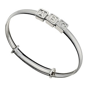 Childrens Sterling Silver ABC Expander Bangle