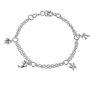 Children's Sterling Silver 6 Two Row Charm Bracelet
