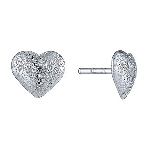 Childrens Sterling Silver Frosted Heart