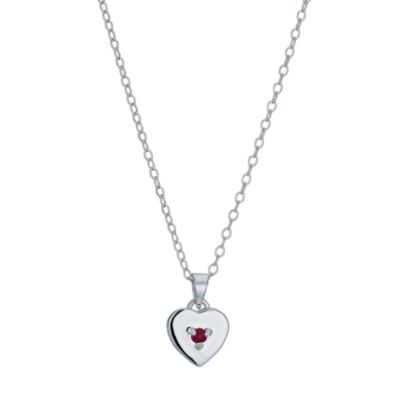 Children's Silver July Ruby Birthstone PendantChildren's Silver July Ruby Birthstone Pendant