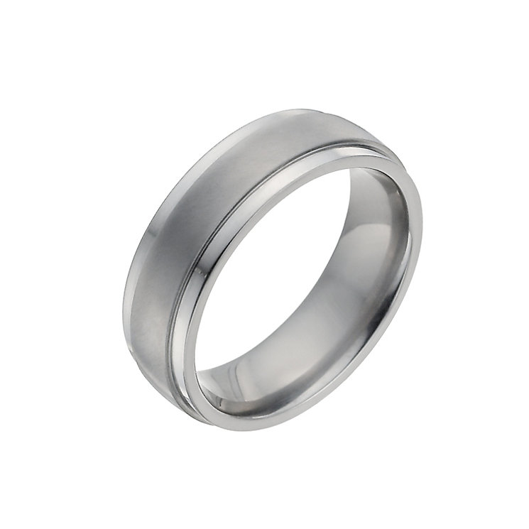 Men's Titanium Matt  Polished Ring - Product number 9990593