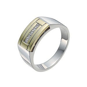 Mens 9ct Gold and Sterling Silver 1/10