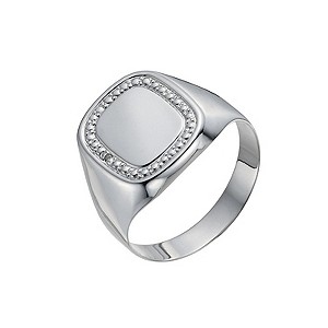 Men's 9ct White Gold Diamond Ring
