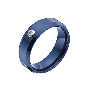 Blue Ceramic Diamond Ring