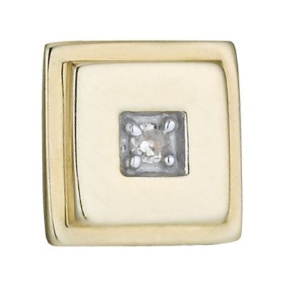 Men's 9ct Yellow Gold Square Diamond Stud Earring - Product number 9994505