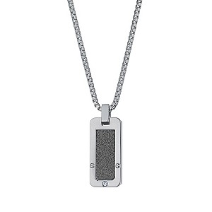 Stainless Steel Black Glitz Cubic Zirconia Dog TagStainless Steel Black Glitz Cubic Zirconia Dog Tag