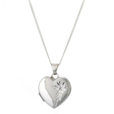 Sterling Silver Satin and Polished Diacut Locket
