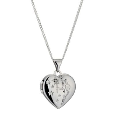 H Samuel Sterling Silver Diamond Cut Fairy Locket