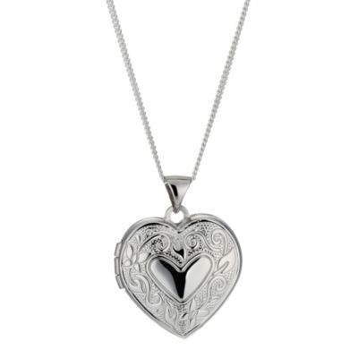 H Samuel Sterling Silver Engraved Locket