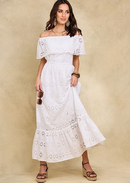 together-white-broderie-bardot-maxi-dress