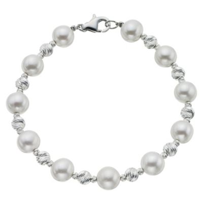 Silver & freshwater pearl bracelet - Ernest Jones