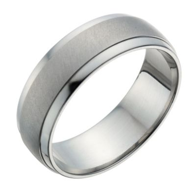 Titanium Men's Matt & Polished Ring | H.Samuel