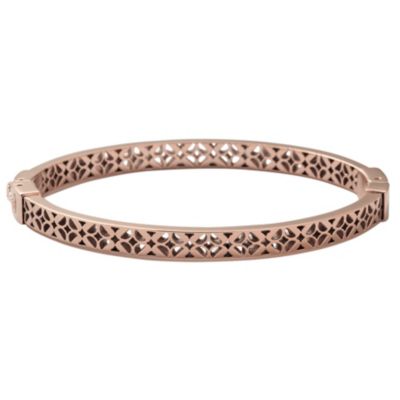 Fossil rose gold-plated cut out bangle - Ernest Jones