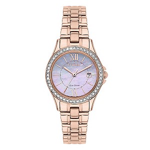 Citizen Eco-Drive Ladies' Rose Gold-Plated Bracelet Watch | H.Samuel