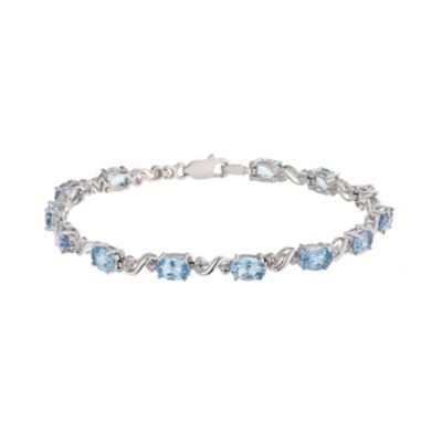 Sterling Silver Blue Topaz & Diamond Twist Bracelet | H.Samuel