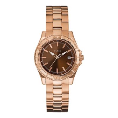 Guess Ladies' Rose Gold Tone Mini Plugged In Watch | H.Samuel