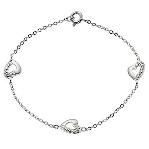 Small Silver Three Heart Bracelet - Product number 2319543