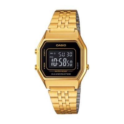 Casio Men's Yellow Gold Plated Digital Watch | H.Samuel