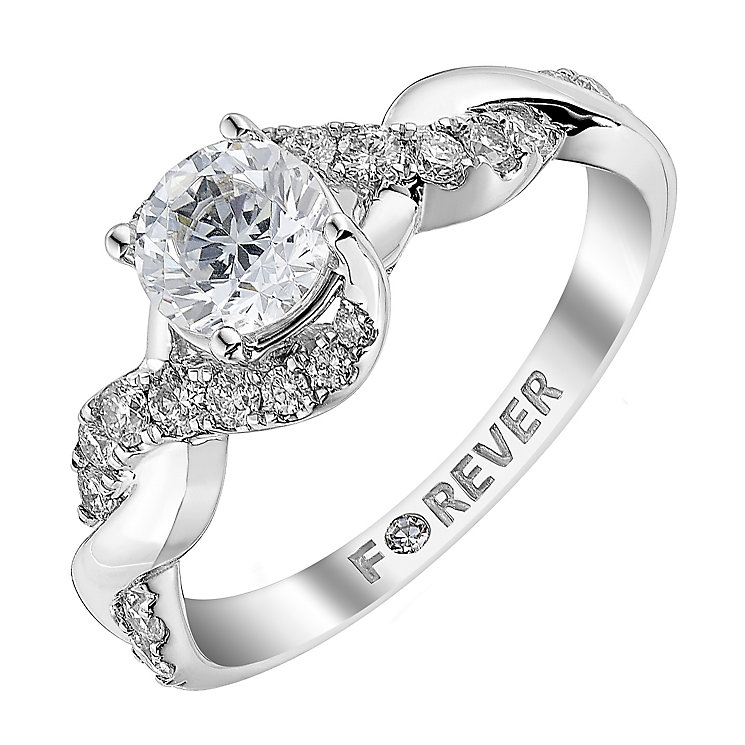 The Forever Diamond 18ct White Gold 1 Carat Diamond Ring - H. Samuel ...