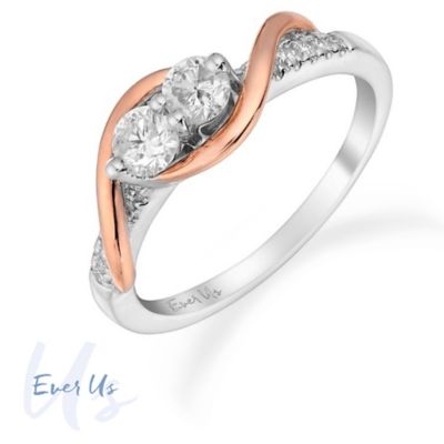 Ever Us 14ct White & Rose Gold 1/4 Carat Diamond Ring | H.Samuel